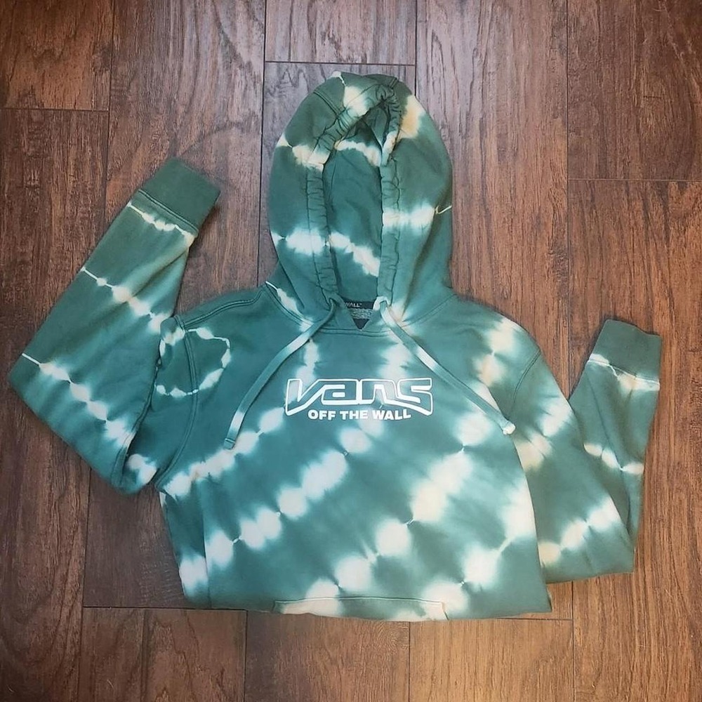 Green tie-dye Vans cropped hoodie in XS